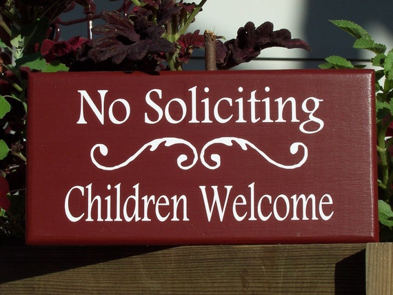 No Soliciting Children Welcome Sign Wood Vinyl Front Door Sign Decor Porch Wall Hanging Wooden Gate Yard Home Decor Front Door Adornment Art