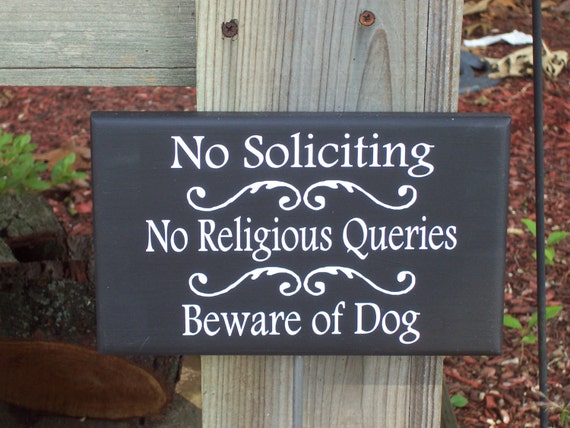 No Soliciting No Religious Queries Beware of Dog Outdoor Wood Sign Vinyl Stake Sign Pet Accessories Family Pet Owner Decor Gifts Warning