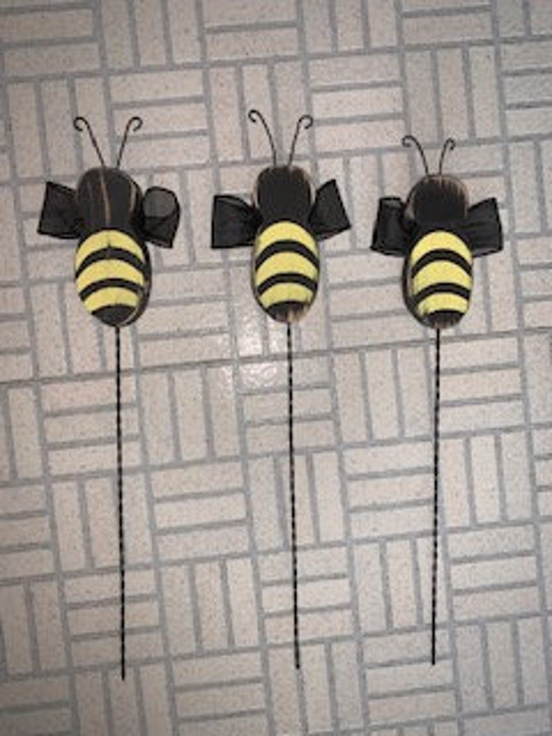 Bumble Bee Wooden Picks Floral Flower Arrangement Picks Etsy France