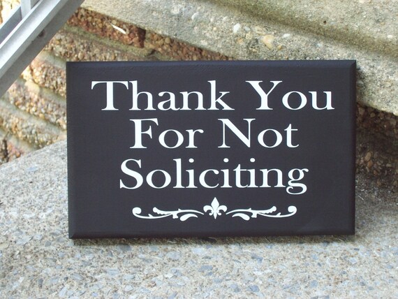 Polite Door Signs Thank You No Soliciting Wood Vinyl Signs Gift Ideas For Family Outdoor Front Porch Decor or Interior Exterior Door or Wall