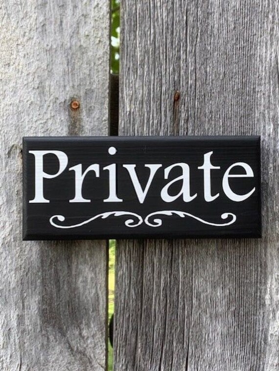 Custom Private Door Sign for Exterior or Interior Business Spaces Room Home Office Decor for Privacy Wood Vinyl Signage Modern Door Plaque