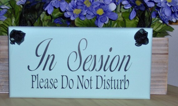 In Session Do Not Disturb Sign Wood Vinyl Office Door Hanger Interior Business Signs for Therapist Beauty Salon Spa Massage Color Options