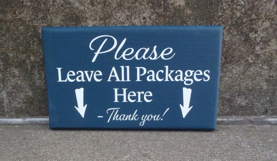 Leave Packages Here Thank You Wood Sign with Down Arrows Wood Vinyl Front Door Hanging Sign or Entry Porch Wall Plaque Decor Deliveries Sign