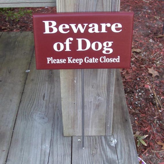 Beware of Dog Sign Garden Stake Outdoor Yard Art Gates Reminder for Pet Owners Home Warning Signs for Fences Keep Gate Closed Decorative