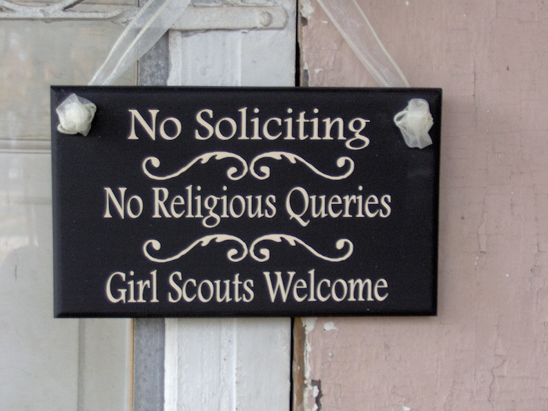 No Soliciting No Religious Queries Girl Scouts Signs Etsy