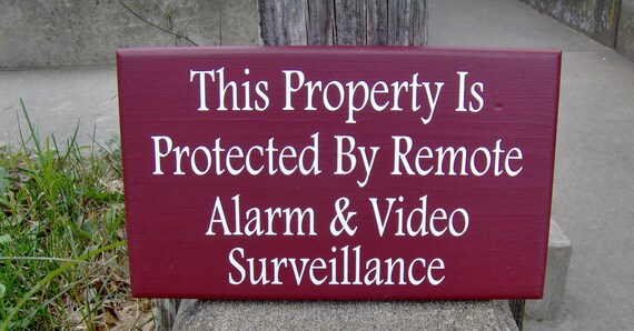 Security Signs Video Surveillance Sign for Property Remote Alarm Video Surveillance Sign Door Decor or Outdoor Wall for Homes or Business