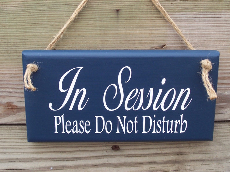 In Session Please Do Not Disturb Wood Sign Vinyl Sign Business Door Sign Office Supply Office Decor Quiet Door Hanger Massage Salon Plaque