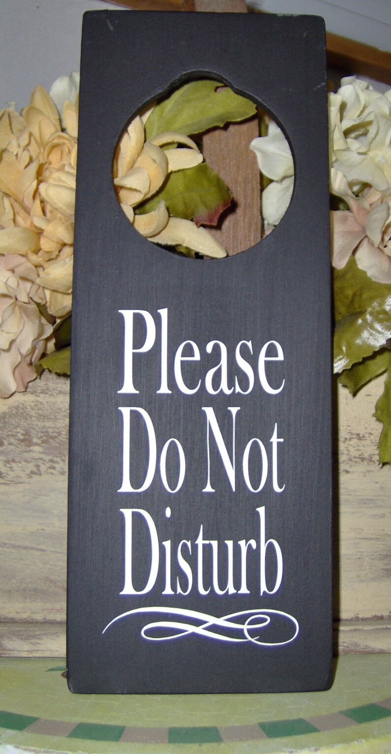 Please Do Not Disturb Door Knob Hanger Wood Vinyl Sign Office Etsy