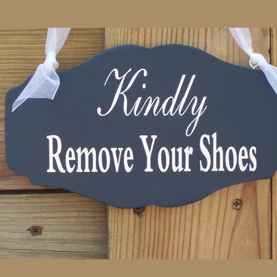 Kindly Remove Shoes Wood Vinyl Take Off Shoes No Shoes Allowed Navy Blue Entry Sign Home Decor Sign Entry Sign Remove Shoes Sign Door Sign