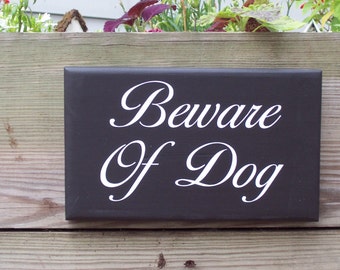 Beware Of Dog Wood Vinyl Outdoor Yard Fence Gate Sign Personalized Gift Dog Owner Pet Supplies Home Decor Security Warning Private Property