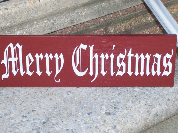 Merry Christmas Sign Wall Rustic Holiday Decor Season Greetings Tradition Xmas Family Exterior Porch or Interior Decoration Wood Vinyl Sign