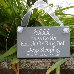 Please Don't Knock Sign Dogs Sleeping Do Not Knock or Ring Bell Wood ...
