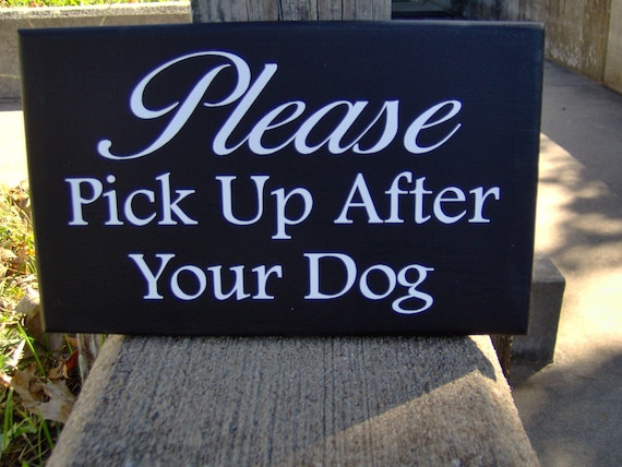 Please Pick Up After Dog Wood Vinyl Front Yard Signs Personalized Dog Poop Sign Keep Off Lawn Decor For Home Exterior House Plaque Quality