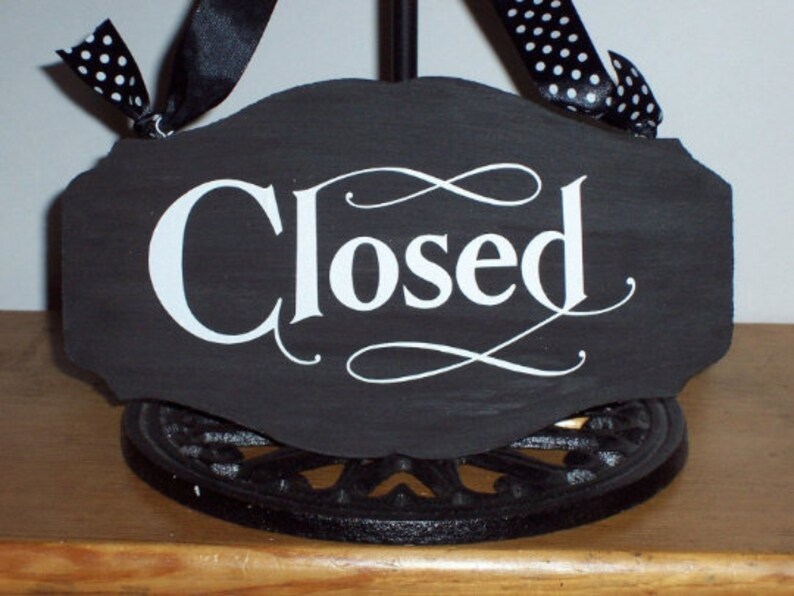 Open Closed Wood Vinyl Two Sided Sign Custom Office Supply Office Signs Business Signs Door Hanger Store Signs Spa Massage Salon Window Sign imagem 6