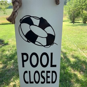 Swimming Pool Open Closed Wood Vinyl Sign for Backyard Front Door - Etsy