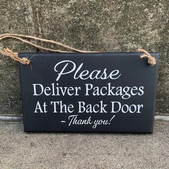 Deliver Packages Sign for Front or Back Porch Decor Outside Wooden Vinyl Sign For Home Delivery Parcels Post Deliveries Door or Wall Hanging