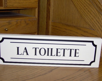 La Toilette Wood Vinyl Sign French Country Bathroom Sign Powder Room Sign  Bathroom Decor Door Sign Door Decor Master Bedroom Sign Block