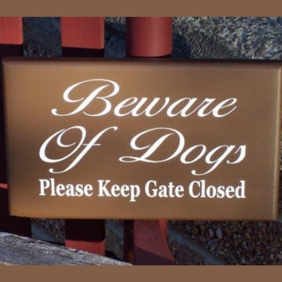 Beware Dogs Please Keep Gate Closed Wood Vinyl Sign Fence Wooden Gate Outdoor Security Protection Safety Warning Pet Supplies Dog Owner Gift
