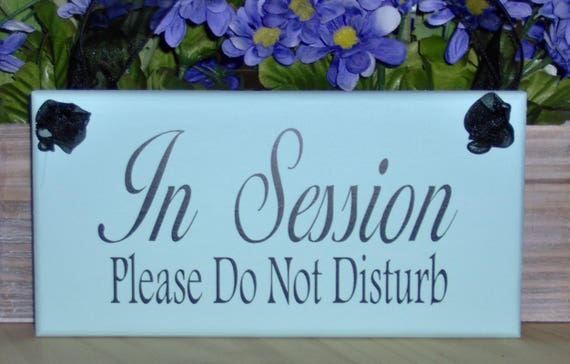 In Session Do Not Disturb Beach Office Decor Wood Vinyl Door Hanger for Businesses Indoor Office Supplies Color Options Available