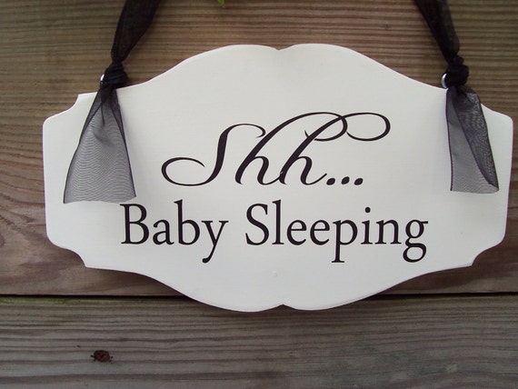 Baby Sleeping Sign Wood Vinyl Sign Nursery Door Hanger Sign New Mom Baby Shower Gift Child Bedroom Sign Quiet Please Sleeping Baby Signage