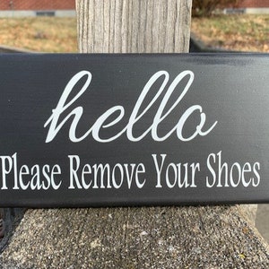 Please Remove Your Shoes Entry Door Sign Front or Back Porch - Etsy
