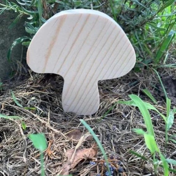 Mushroom Wood Cutout Shape Unfinished and Painted Options for Table Tier Tray Display or  DIY Craft Projects Supplies