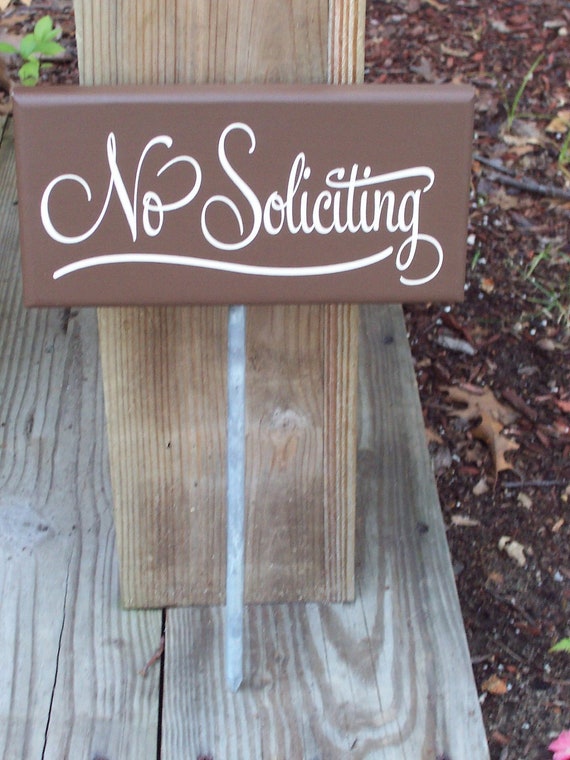 No Soliciting Yard Sign Stake Everyday Outdoor Front Yard Decor Signage For Homes Or Businesses In Country Brown Home Decor Wood Vinyl Signs