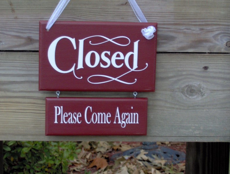 Open Closed Wood Vinyl Sign Welcome Please Come Again Wood | Etsy