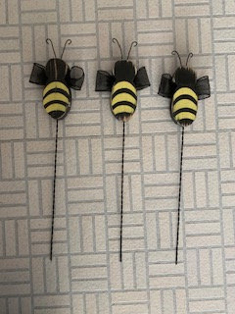 Bumble Bee Wooden Picks Floral Flower Arrangement Picks Etsy France