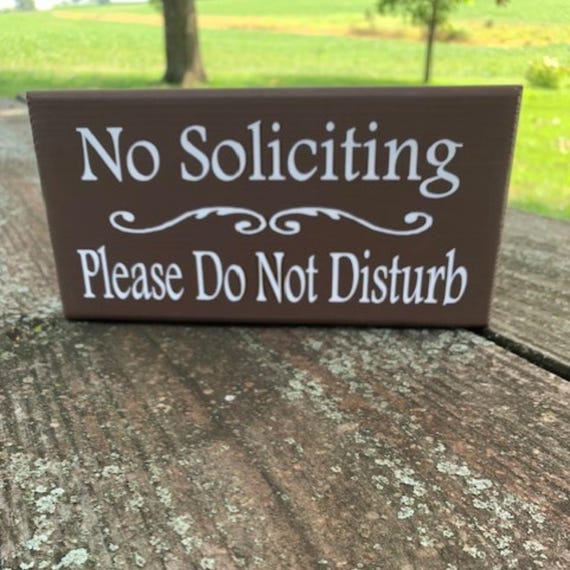 Please Do Not Disturb Sign No Soliciting Door Hanger or Wall Hanging for Porch Home Entry Decor Wreath Signs for House Wood Vinyl Sign Gifts