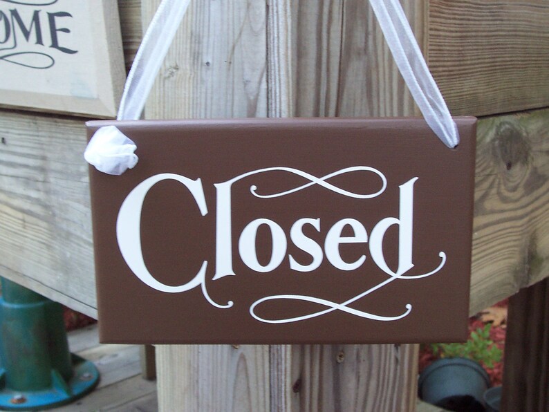 Open Closed Wood Vinyl Sign Reversible Business Sign Office - Etsy