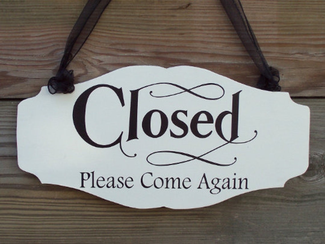 Open Welcome Closed Please Come Again Wood Vinyl Sign Business - Etsy