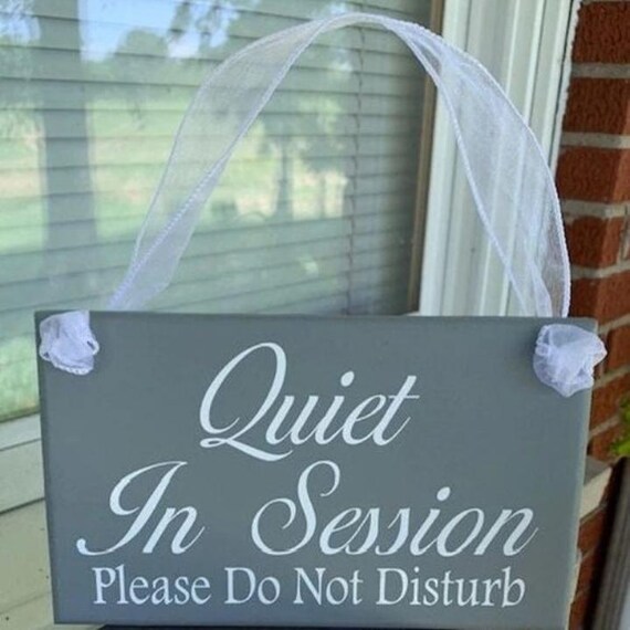 Quiet In Session Door Decor or Wall Sign for Counselors, Therapists, Doctors, Spas, and More for Business or Home Office Wood Vinyl Signs