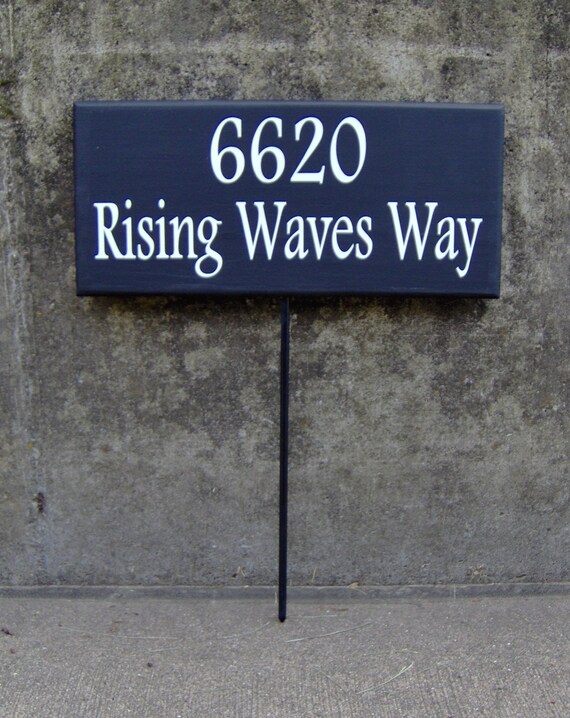 House Number Sign Street Address Plaque Wood Vinyl Stake