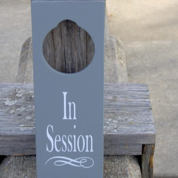 In Session Sign Hanger Wood Vinyl Sign Hanging Door Knob Hanger for Therapists Counselors Spas Salons Home Business Custom Unique Gift Decor