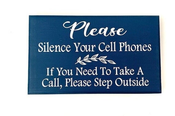 No Cell Phone Office Sign Silence Take Calls Outside Professional Office Door Decor Wood Vinyl Business Indoor Lobby Entryway Reception Sign
