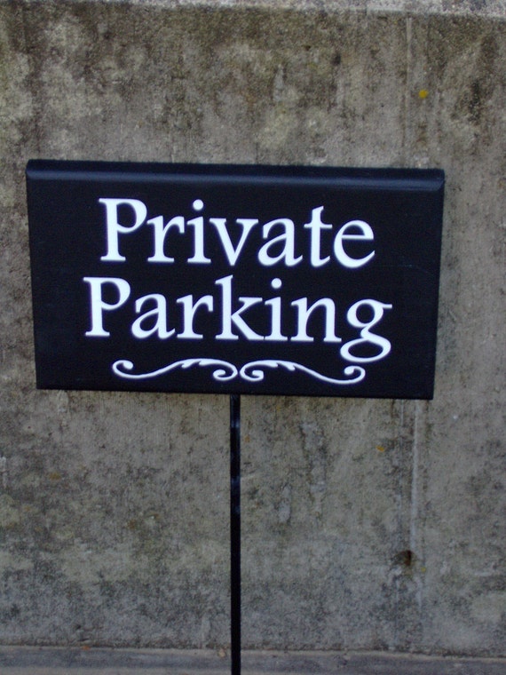 Custom Private Parking Sign Wood Vinyl Stake Sign Driveway Signs Yard Art Garden Decoration Garage Sign No Parking Sign Outdoor Drive Signs