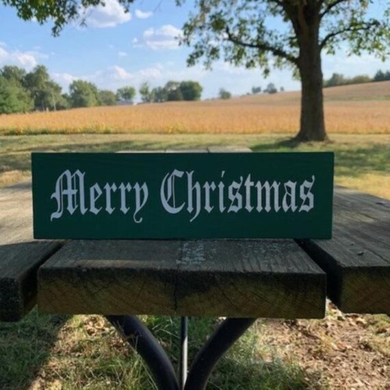Christmas Holiday Home Accents Wood Vinyl Signs for Home Decorations in Old Fashion Style Interior or Exterior House Decor or Business