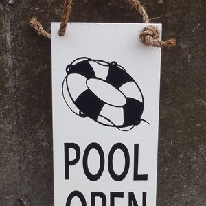 Swimming Pool Open Closed Wood Vinyl Sign for Backyard Front Door - Etsy