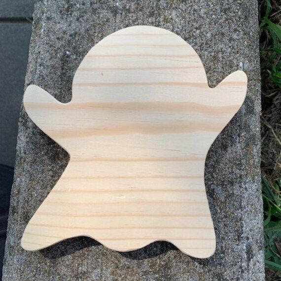 Wood Ghost Craft Cutout Shape Halloween Unfinished Blank DIY Handmade Decorating