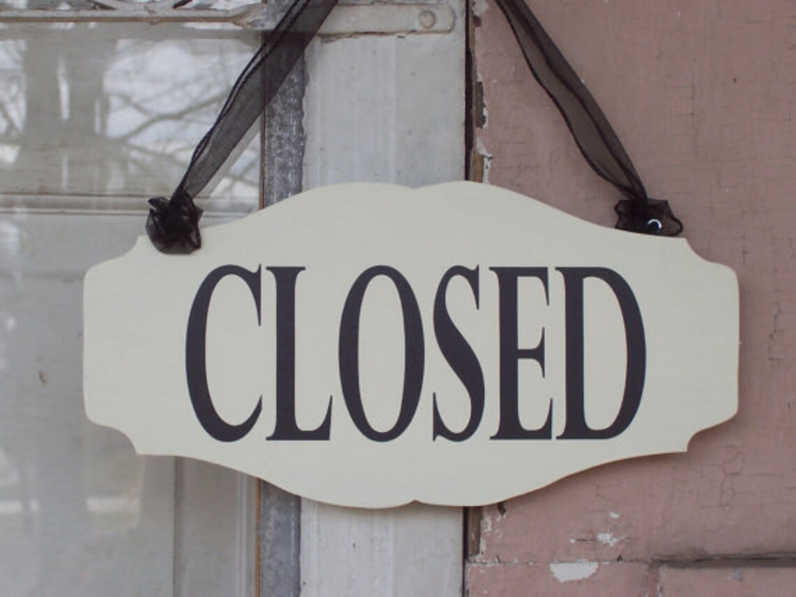 Reversible Business Sign Open Closed Wood Vinyl 2 Sided Sign - Etsy