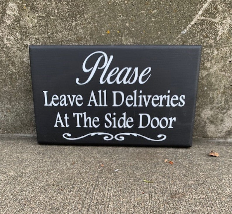 OriginDesigned Cartello "Please Leave Deliveries On Doorstep" Per Maniglia Porta - Impermeabile, Acrilico Giallo/nero