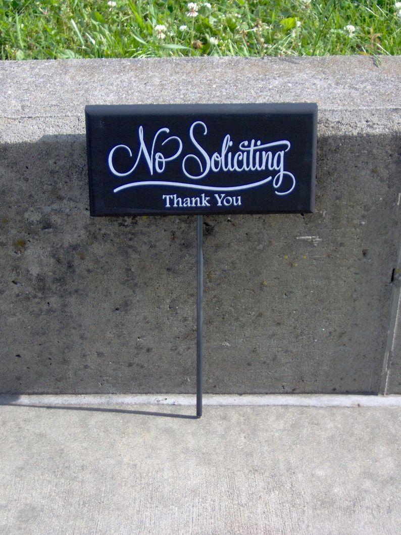 No Soliciting Schild – 2 Stück, Rechteckig Schwarz/weiß – Selbstklebend, Wetterfest, Gegen Unerwünschte Besucher