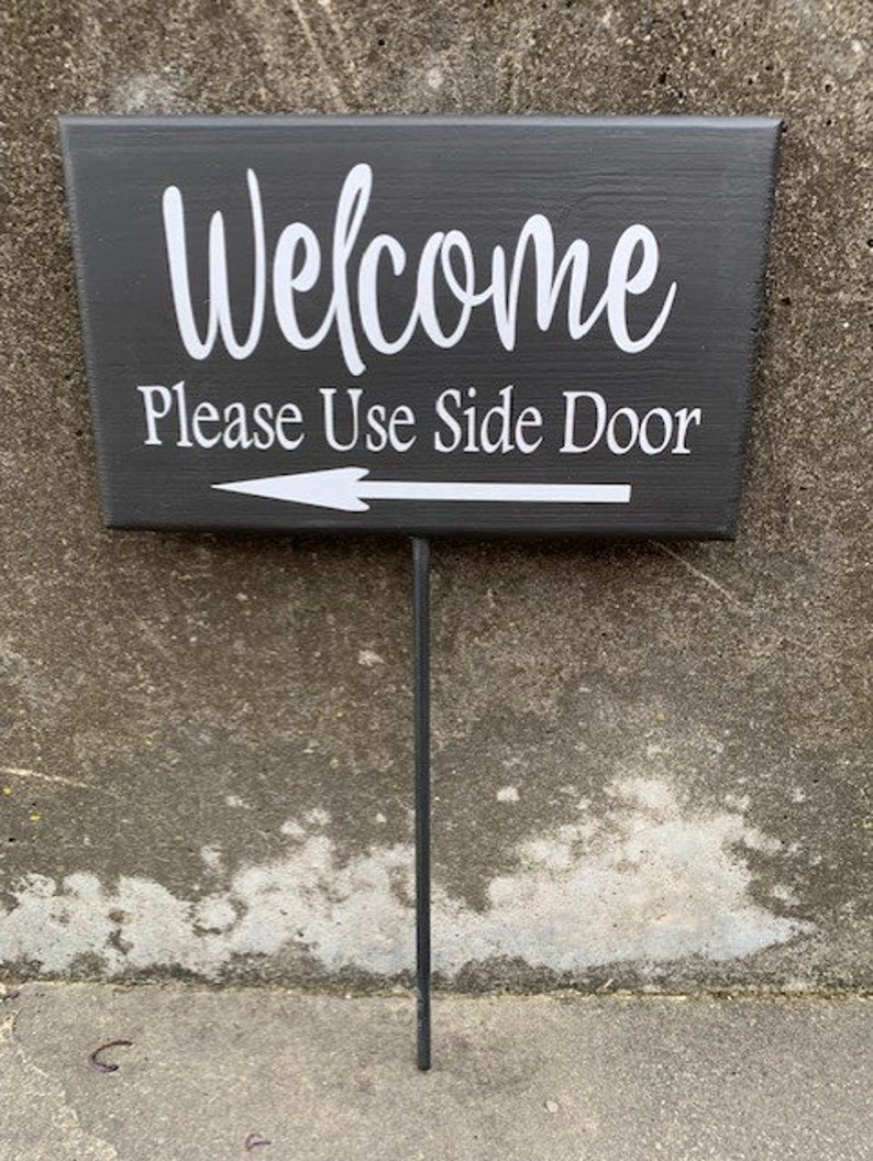 Letreros de madera para exteriores Letrero de casa Bienvenido, utilice letreros de estacas para puertas con opciones personalizadas para patios exteriores o aceras de negocios imagen 5