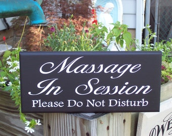 Office Supply Items Massage In Session Please Do Not Disturb Wood Vinyl Business Wall Hanging or Interior Door Plaque Decorative Office Sign