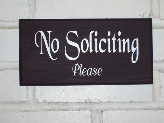 Polite Home or Business Signs No Soliciting Please Wood Sign Vinyl Door or Wall Plaque Porch Sign Modern Porch House Decor Do Not Disturb