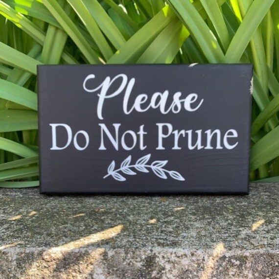 Yard Landscaper No Pruning Do Not Trim Sign Garden Yard Art Prune Sign Instructional Marker for Home Owners or Businesses Wood Vinyl Sign