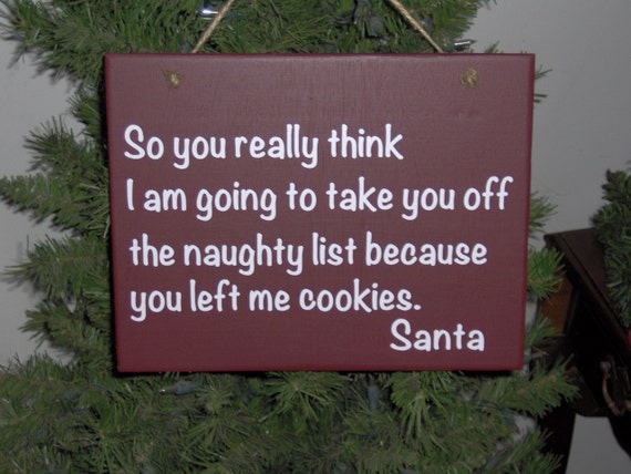 Naughty List Letter From Santa Wood Vinyl Sign Chrismas Holiday Season Greeting Home Decor Porch Sign Ornament Red Santa Naughty Nice Sign