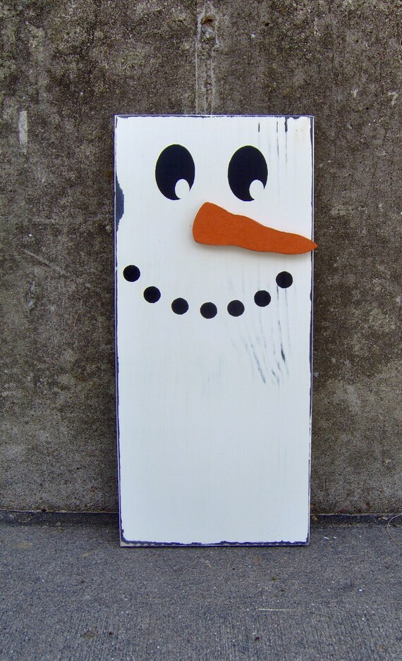 Snowman Wood Vinyl Home Decor Primitive Snowmen Decorations Farmhouse Distressed Wreath Sign Attachment Winter Decor Holiday Gifts Wall Art