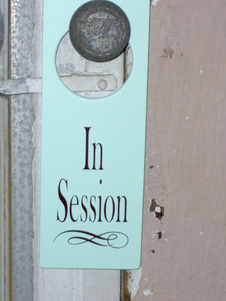 In Session Door Knob Hanger Wood Vinyl Sign Beach Style Color Etsy